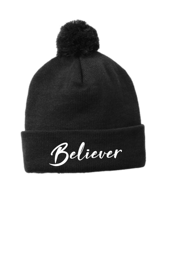 Believer Pom Pom Beanie